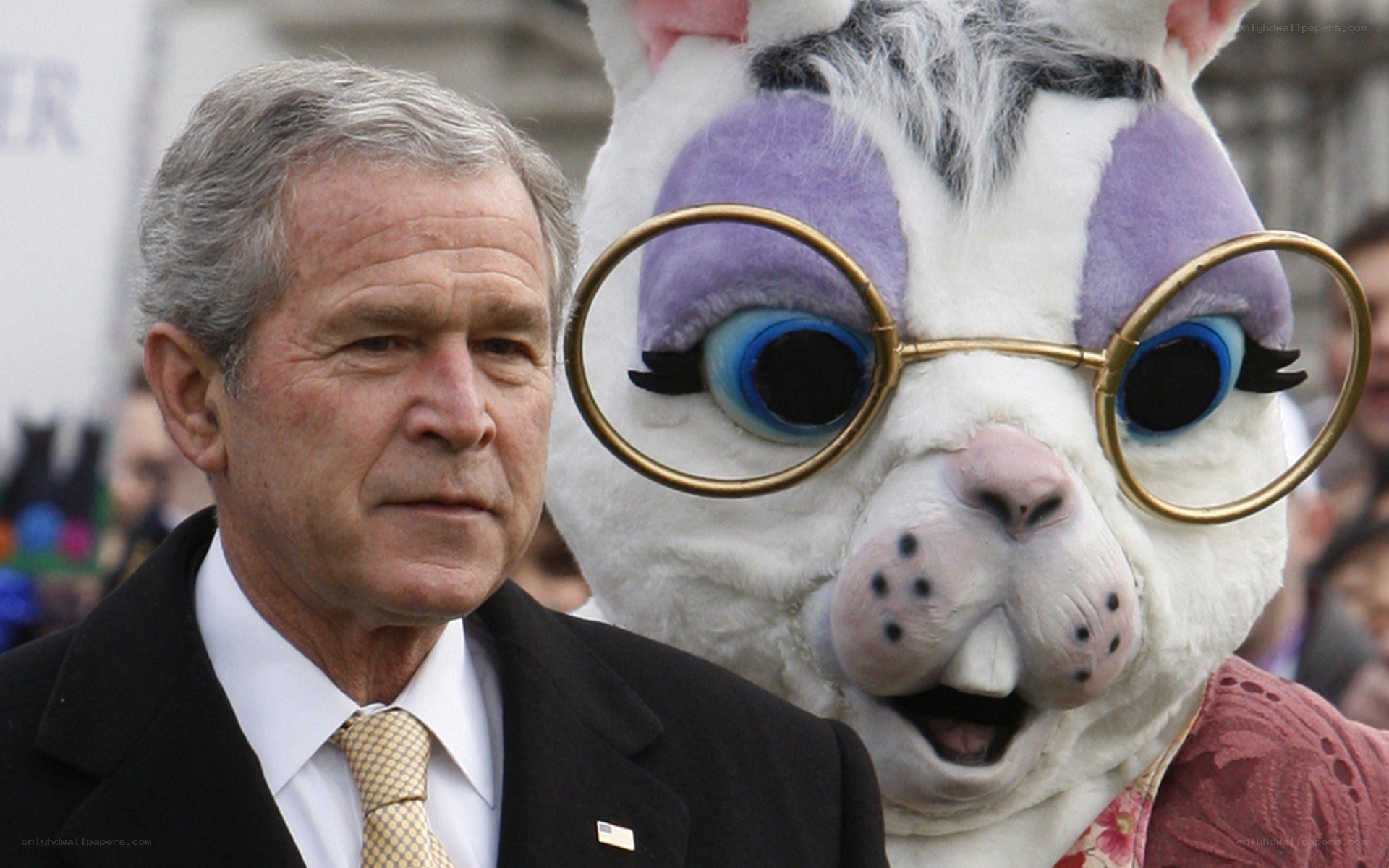 George W. Bush with Easter Bunny