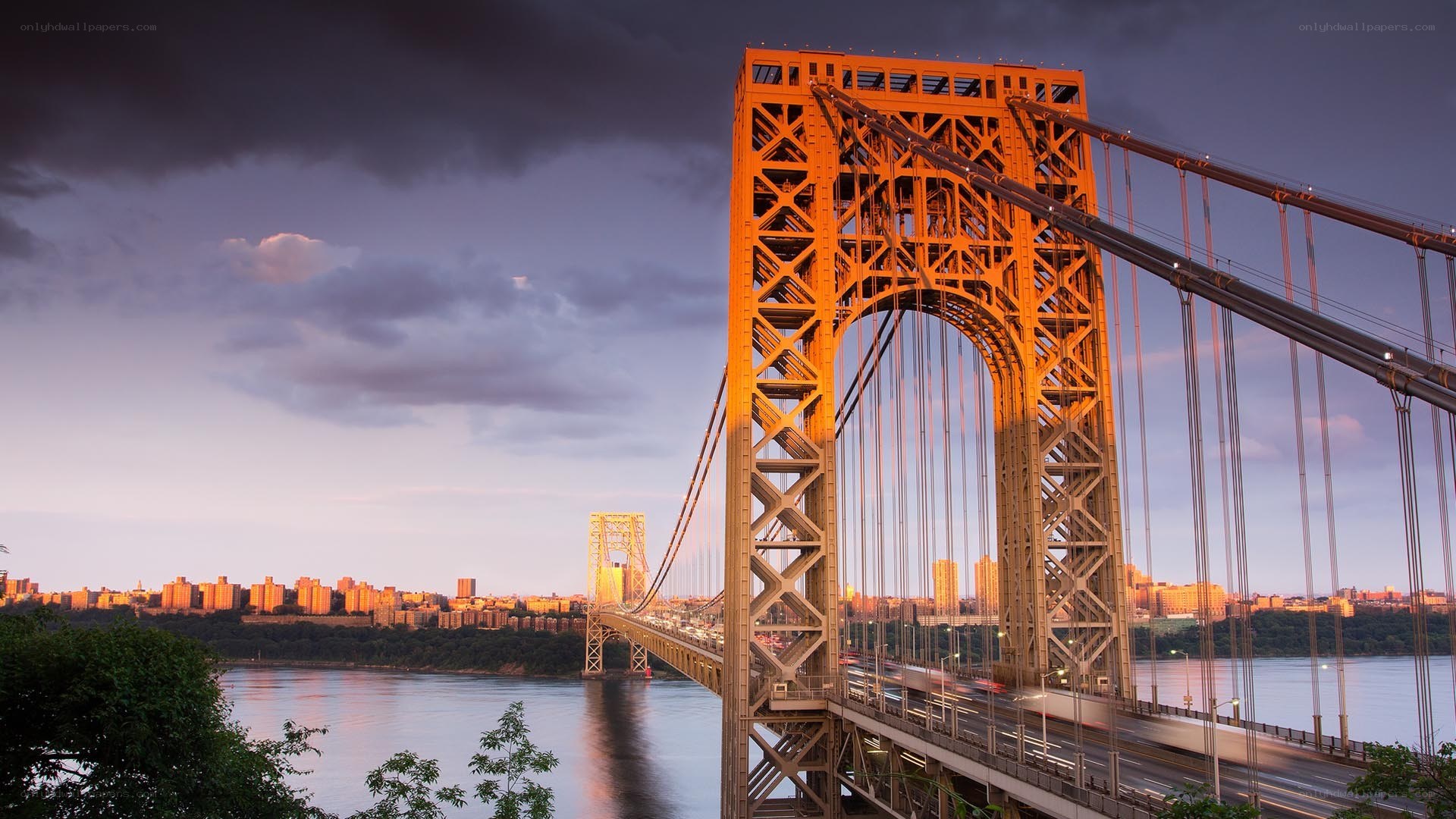 George Washington Bridge at dusk