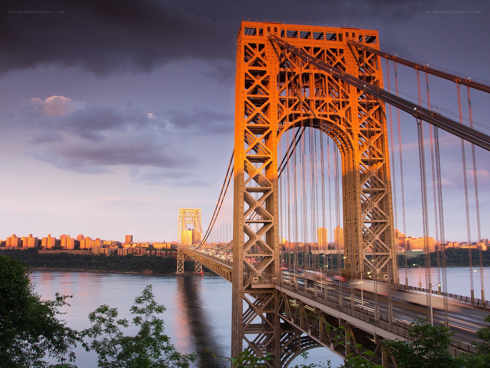 George Washington Bridge at dusk