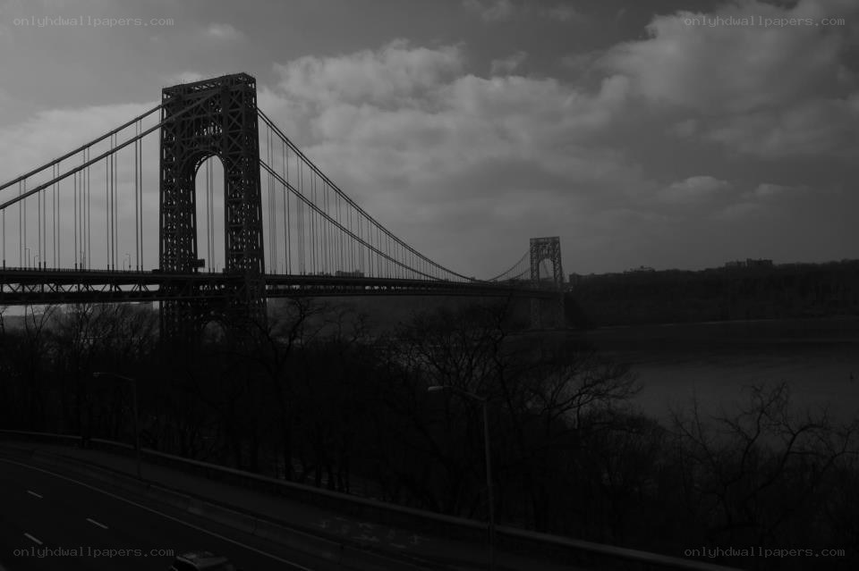 George Washington Bridge at dusk