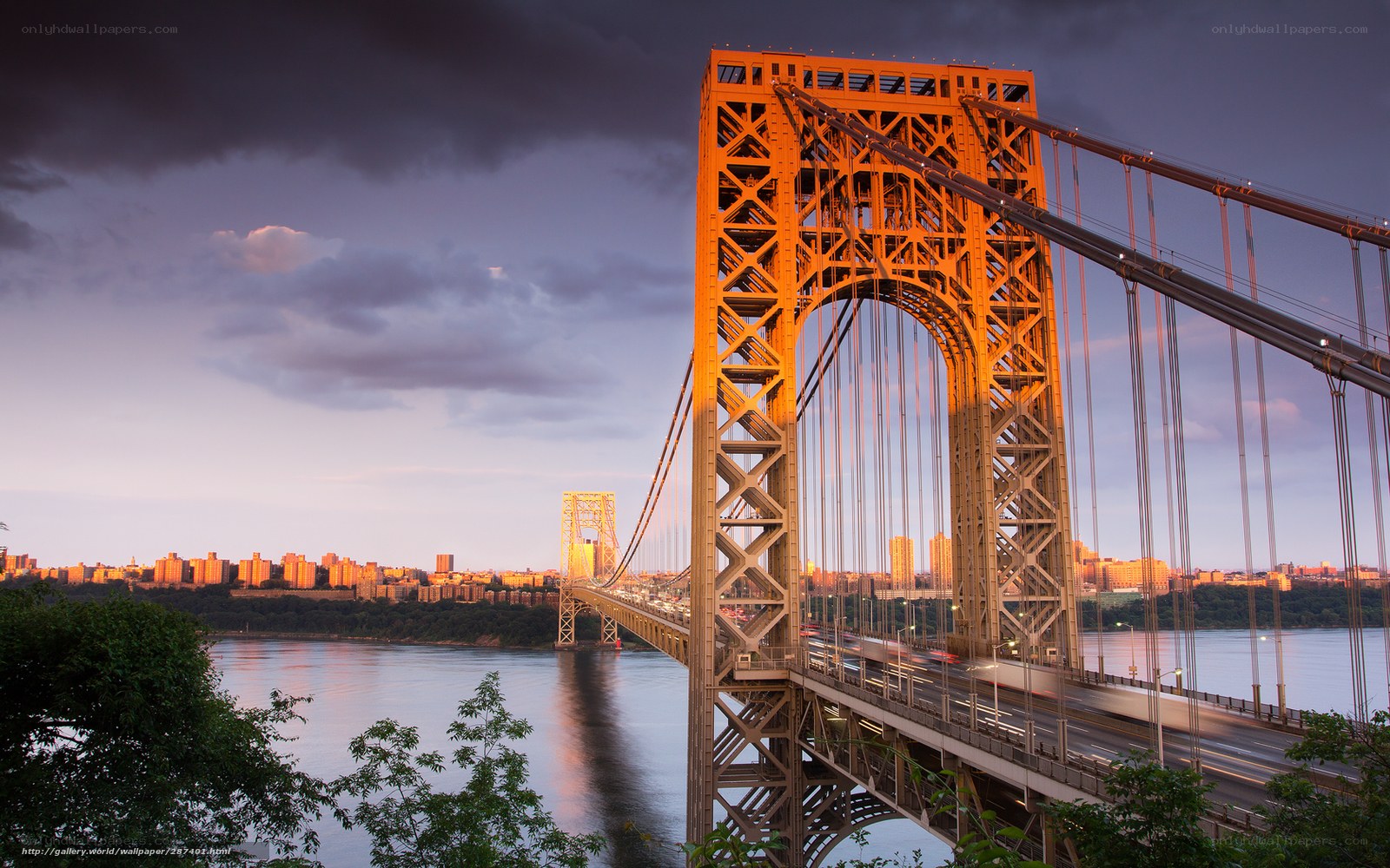 George Washington Bridge at dusk