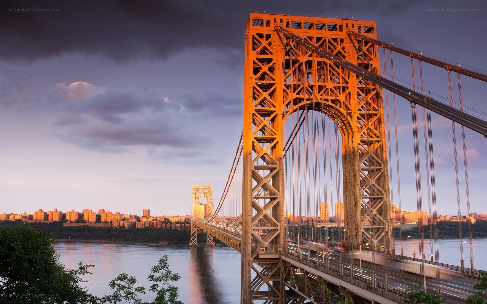 George Washington Bridge at dusk