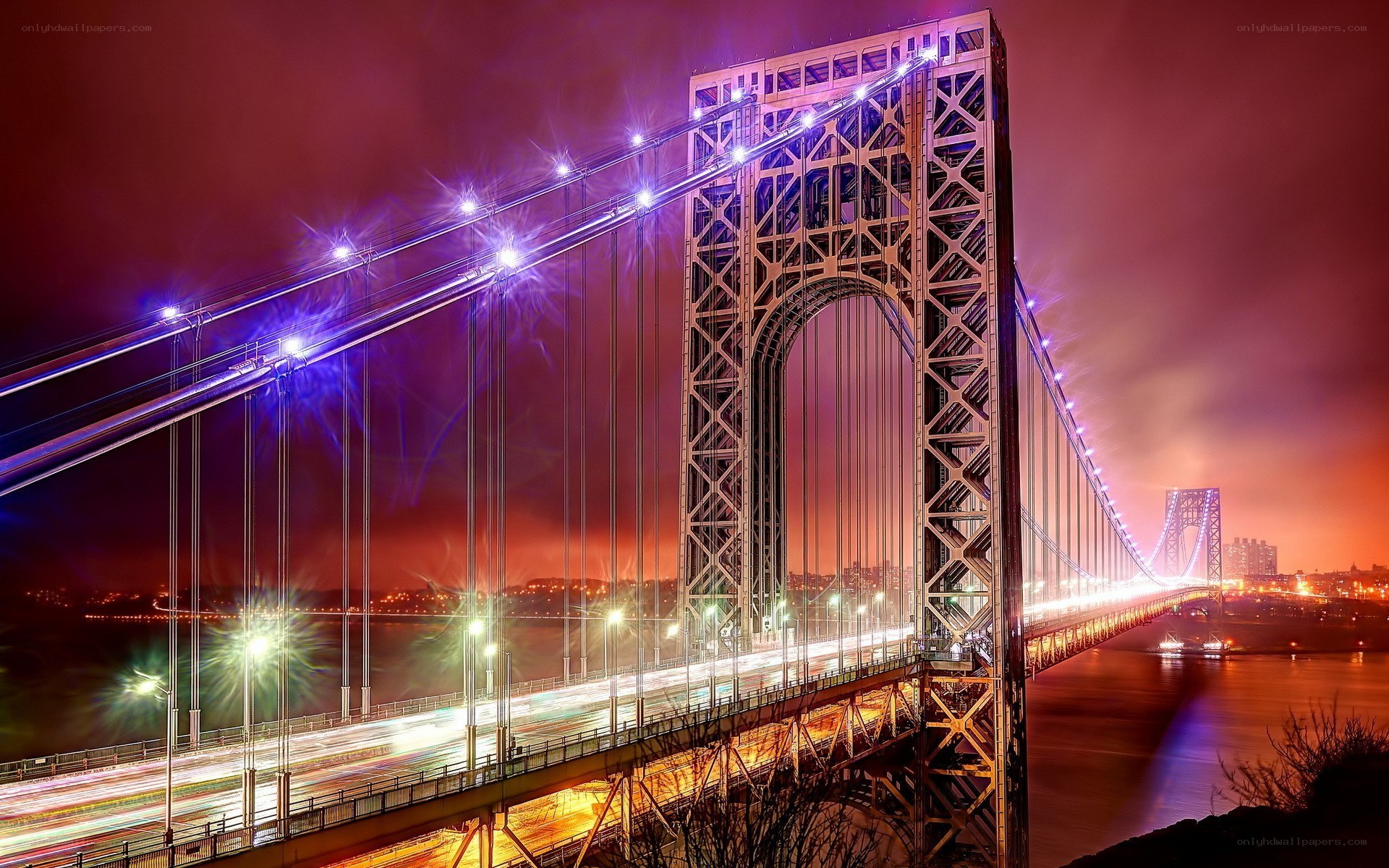 George Washington Bridge at night