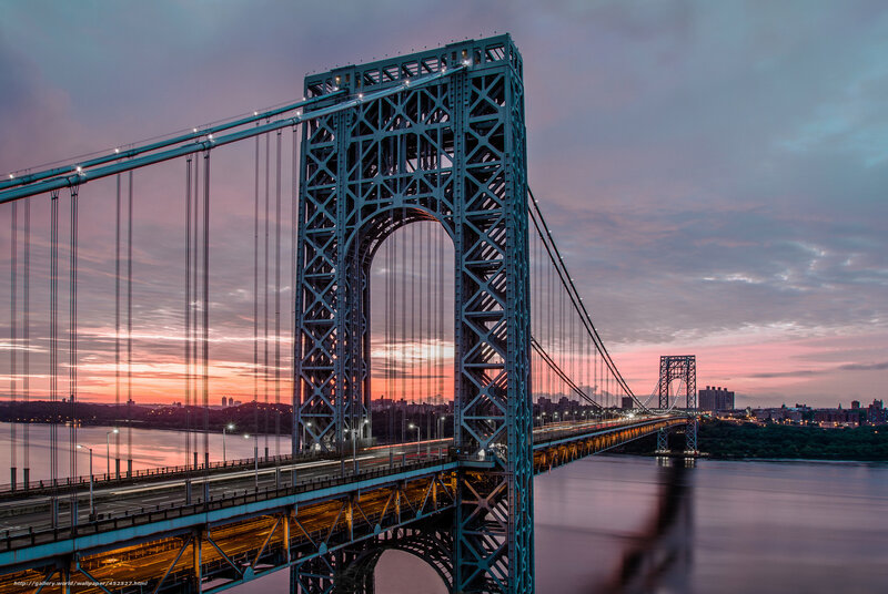 George Washington Bridge at sunset