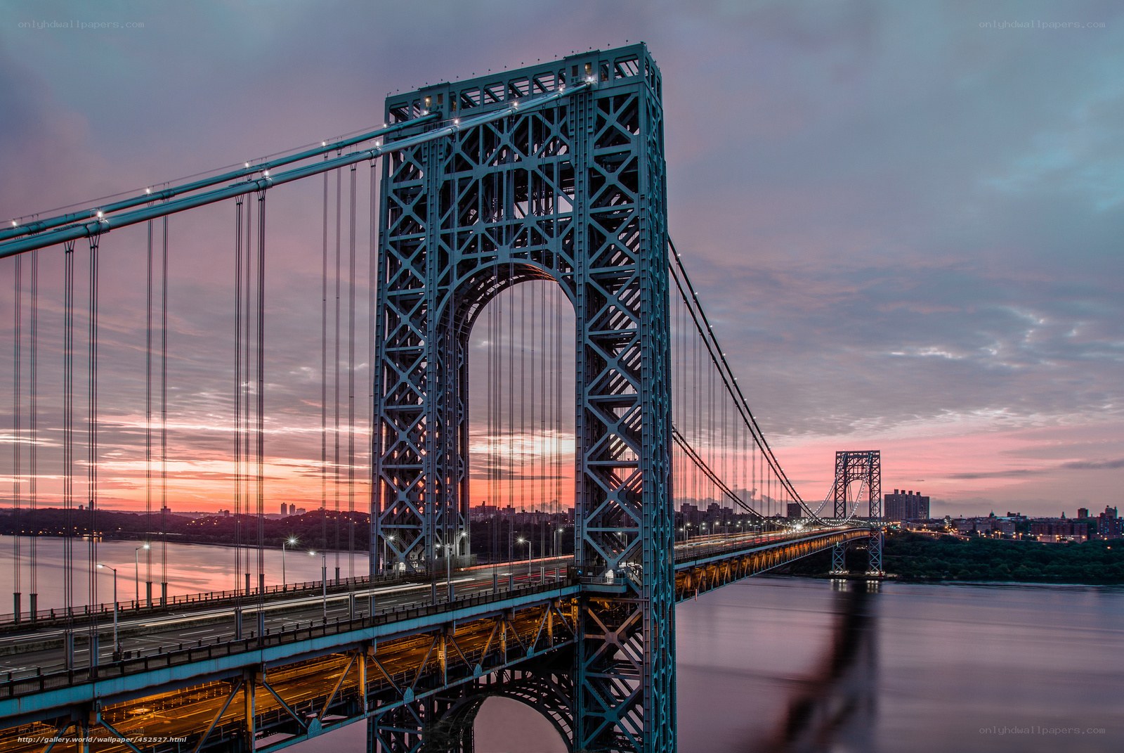 George Washington Bridge at sunset