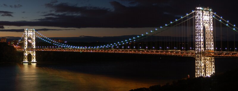 George Washington Bridge — Black, Dramatic, Night