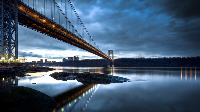 George Washington Bridge — Blue, Dramatic, Night