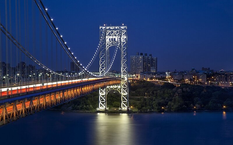 George Washington Bridge — Blue, Serene