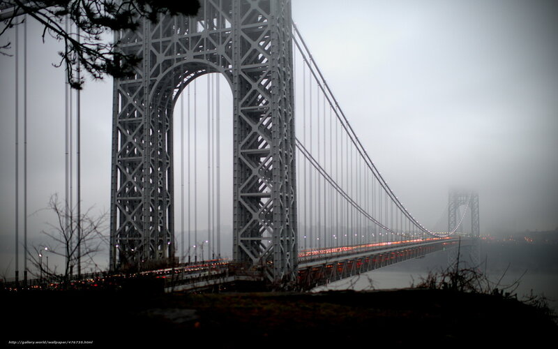 George Washington Bridge in fog