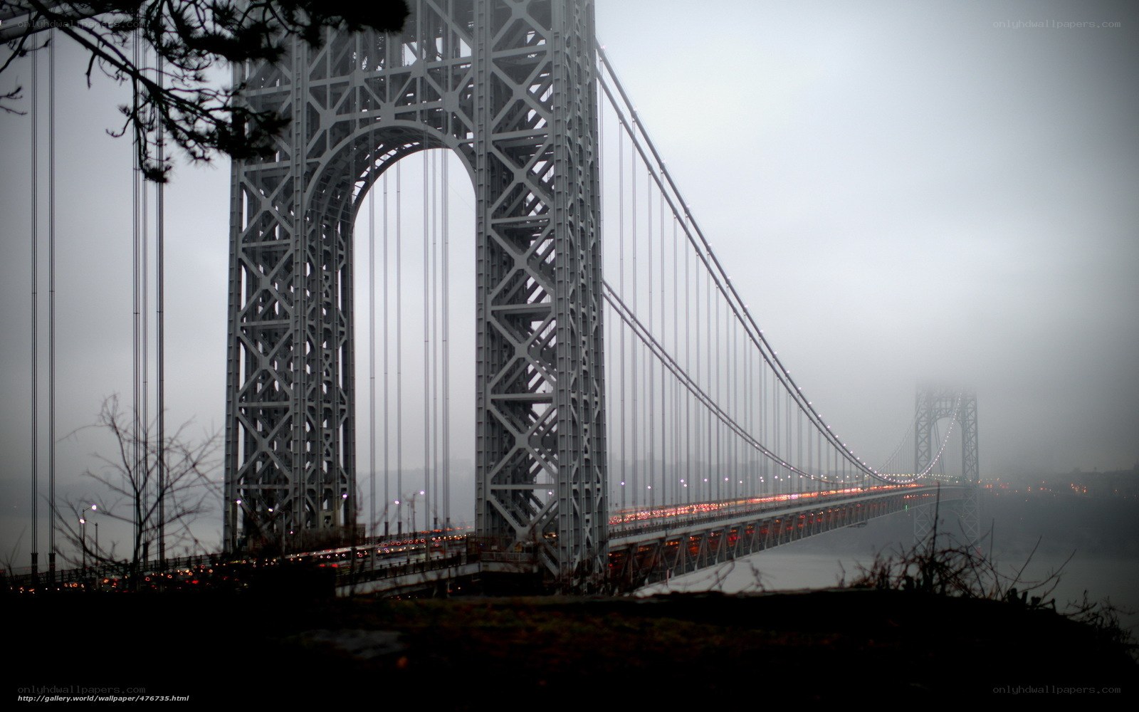 George Washington Bridge in fog
