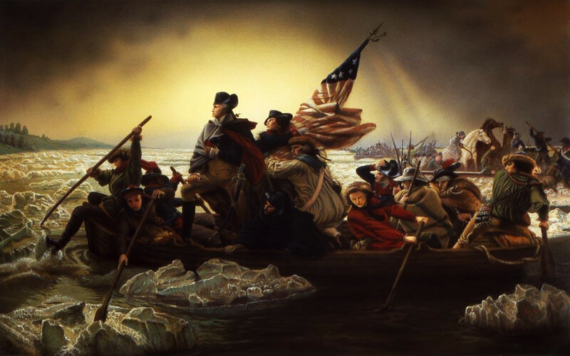 George Washington Crossing River — Brown, Dramatic, Night