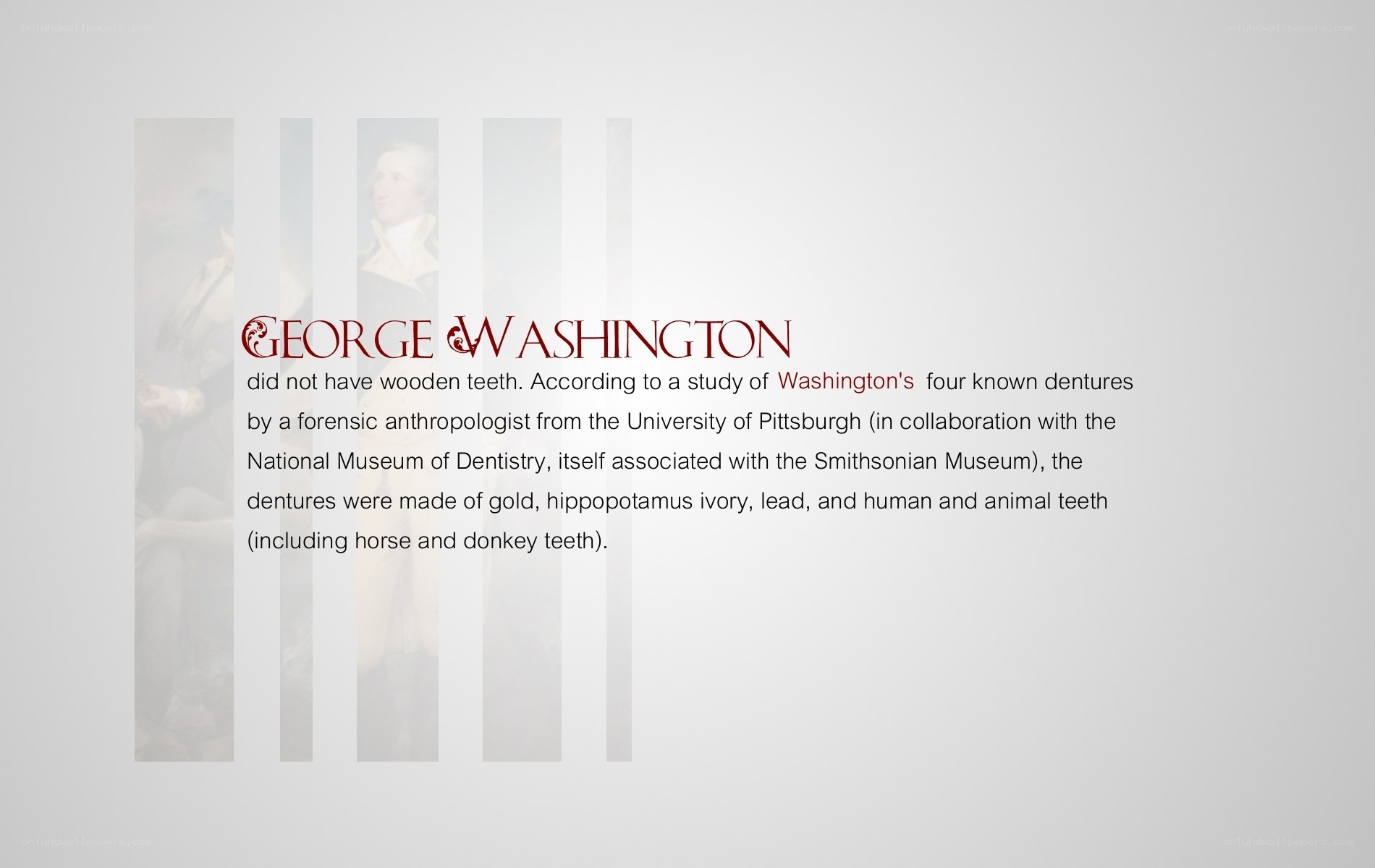 George Washington dentures fact