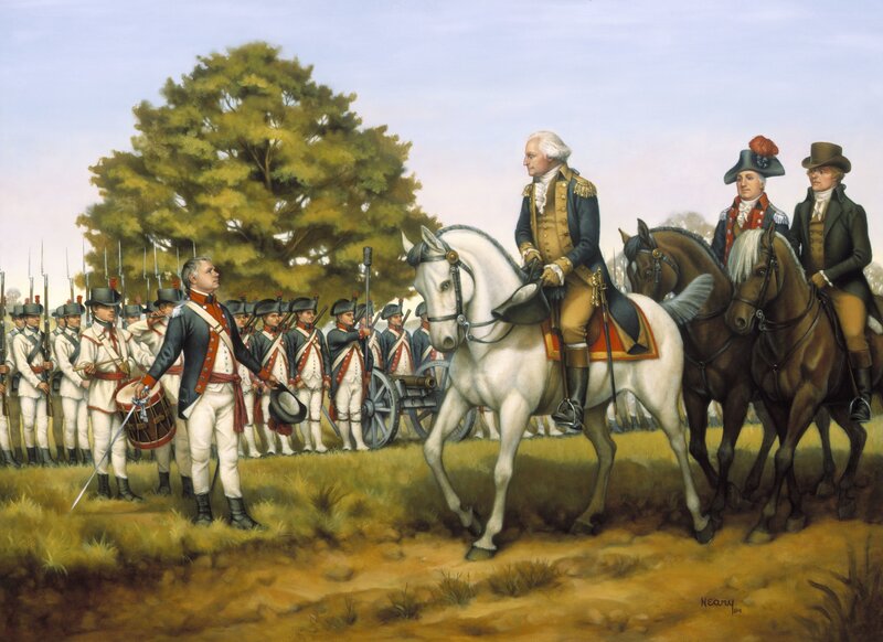 George Washington inspecting troops