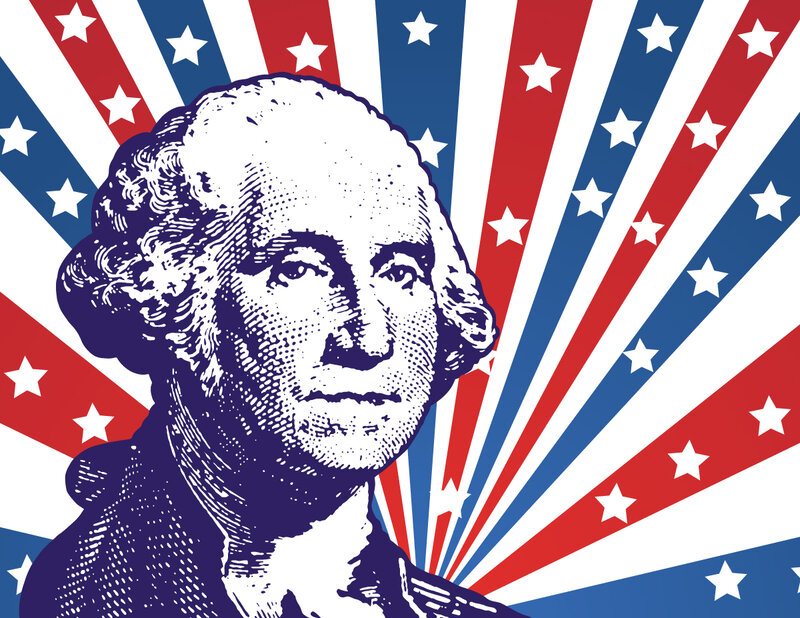 George Washington Portrait — Red