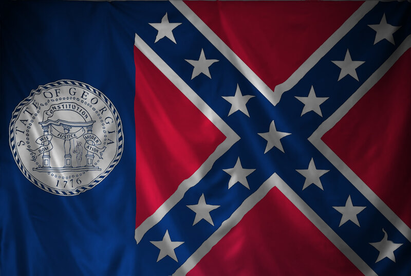 Georgia state flag with Confederate symbol