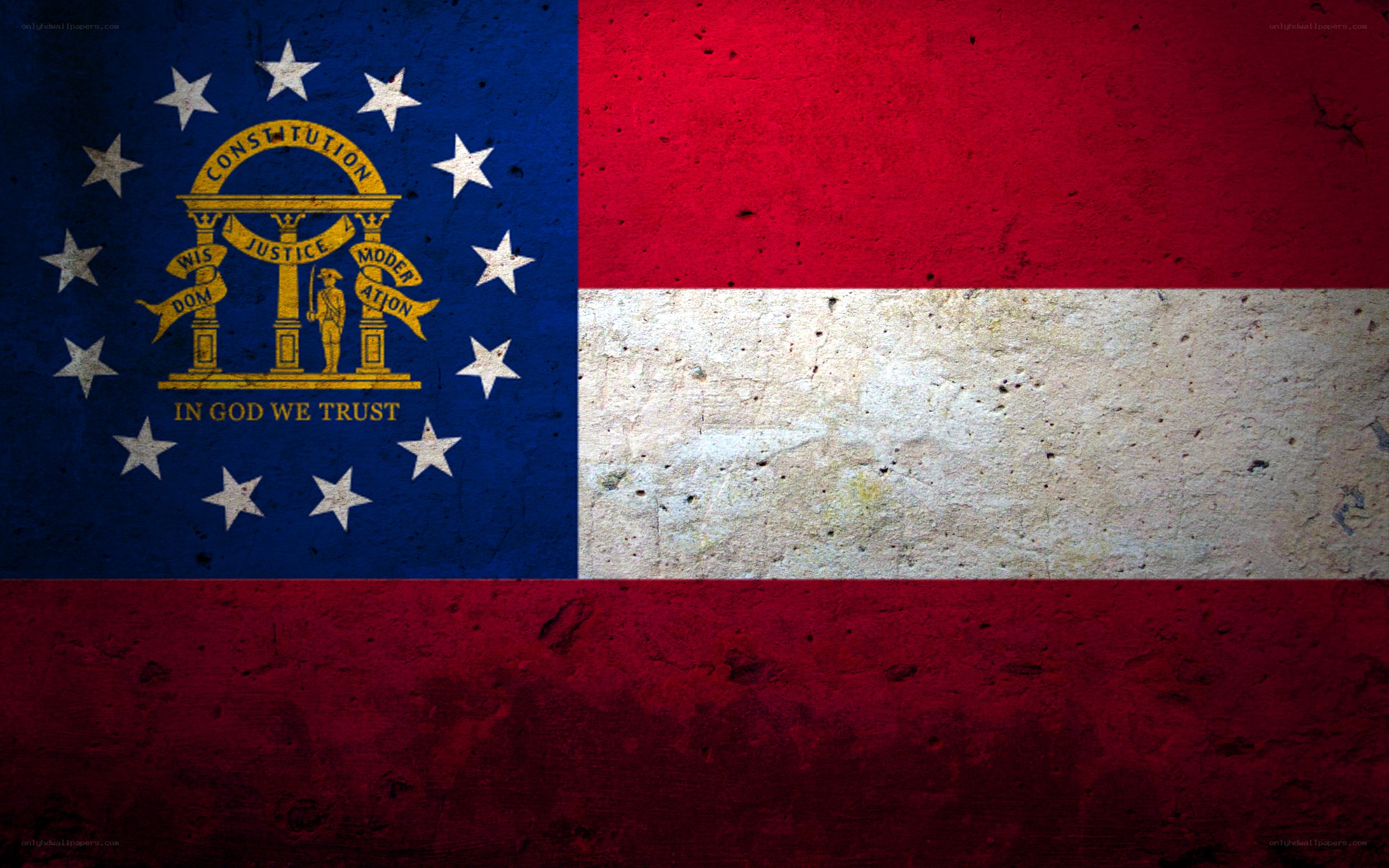 Georgia state flag with distressed texture