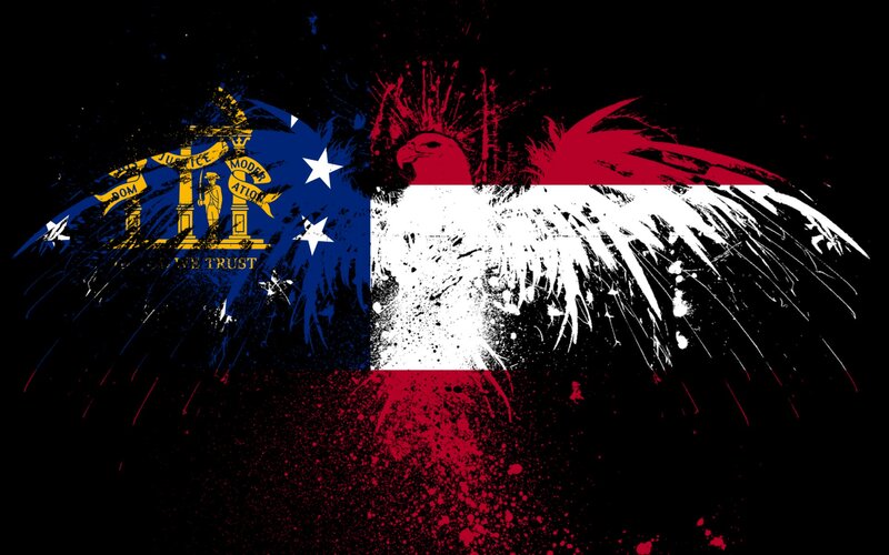 Georgia State Flag with Eagle