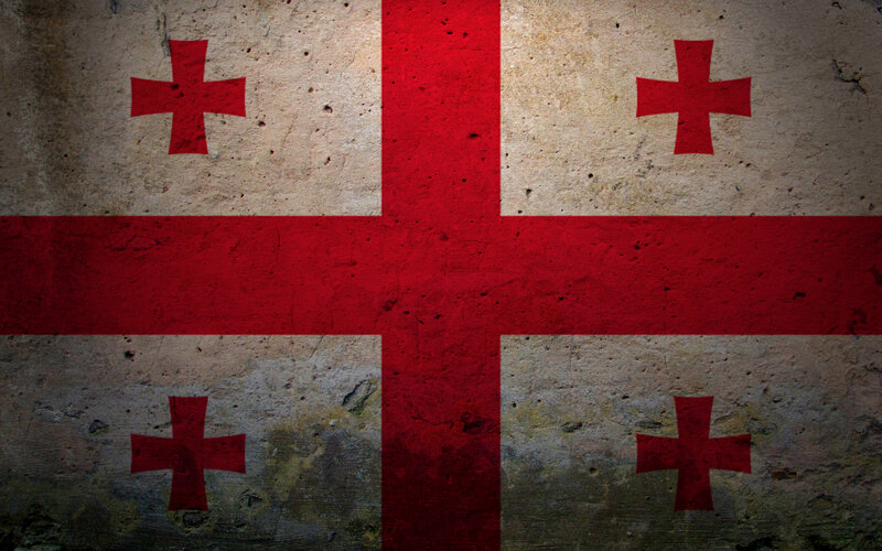 Georgian flag on textured wall
