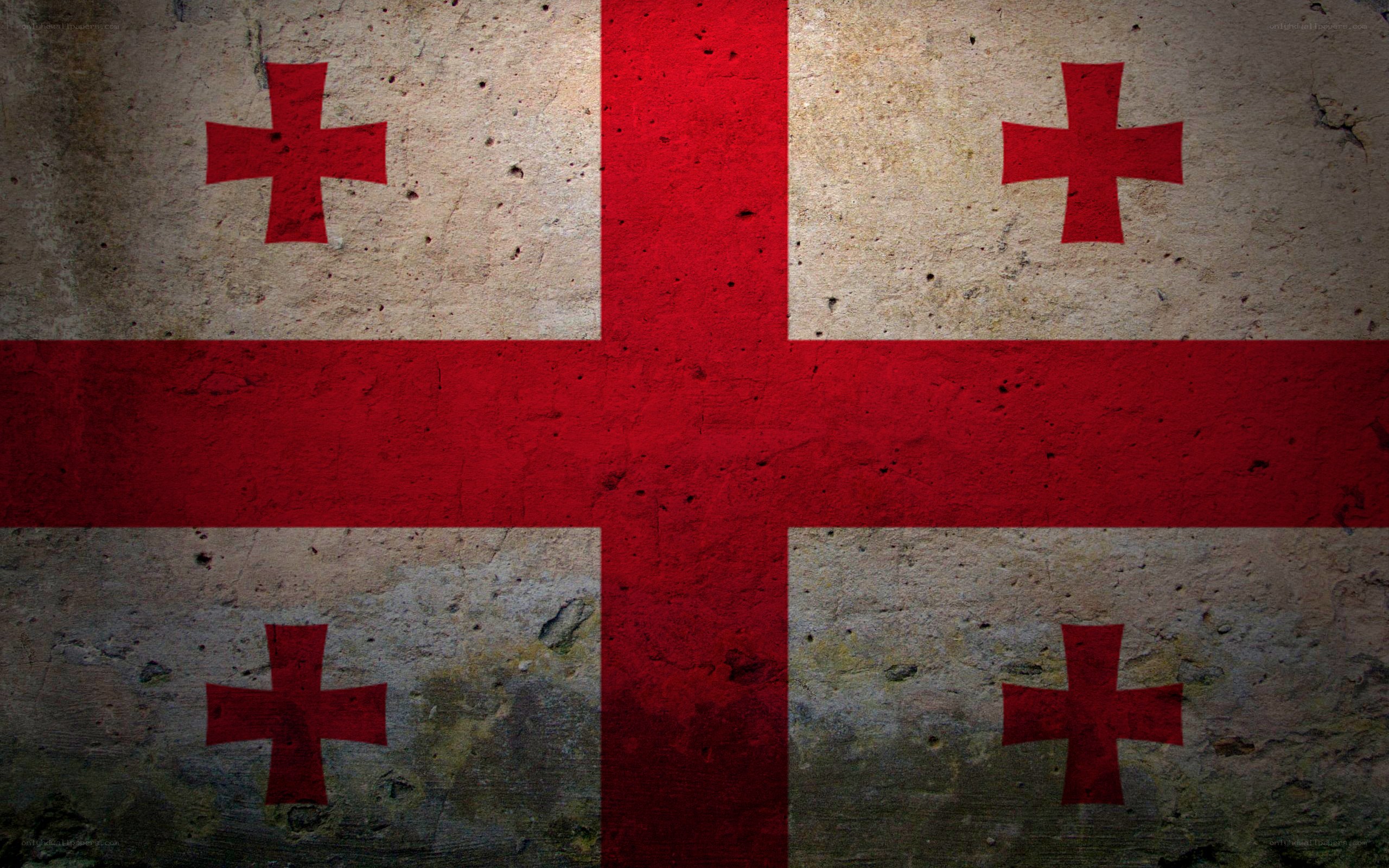 Georgian flag on textured wall