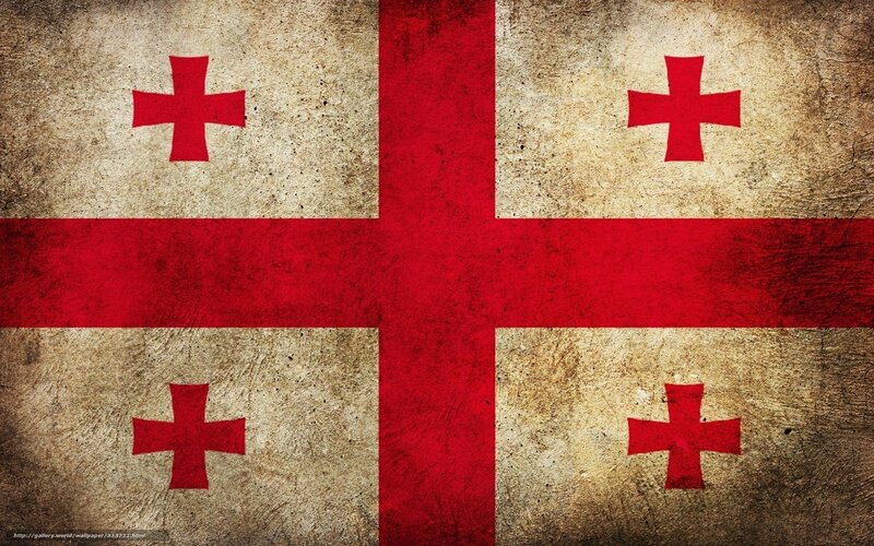 Georgian Flag — Red, Neutral, Photograph, Crosses