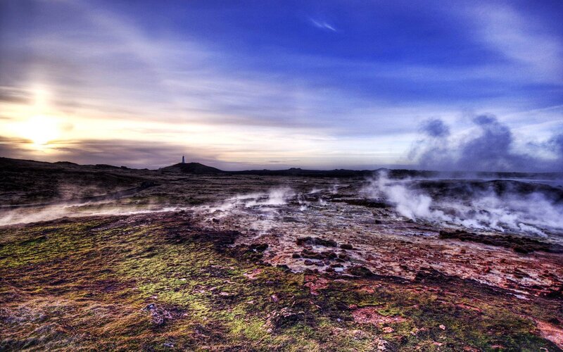 Geothermal Field with Steam