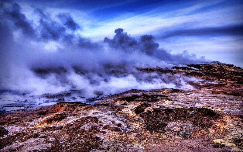 Geothermal Landscape — Blue