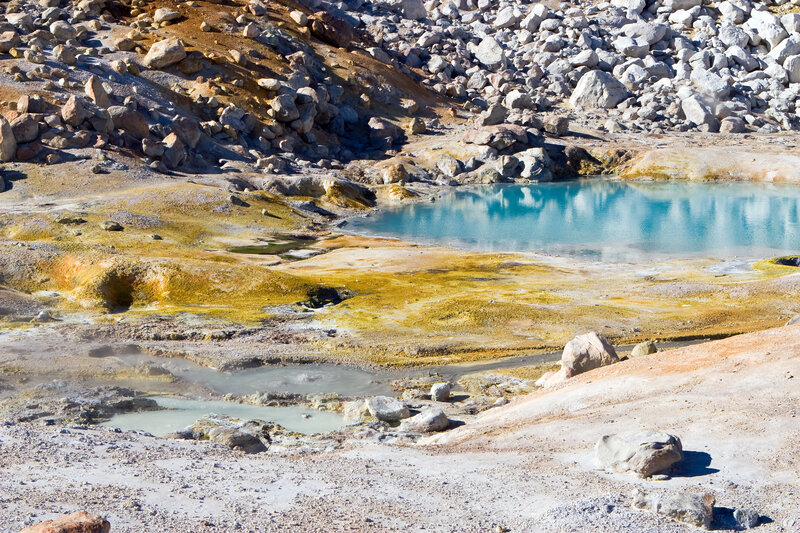 Geothermal landscape with turquoise pool