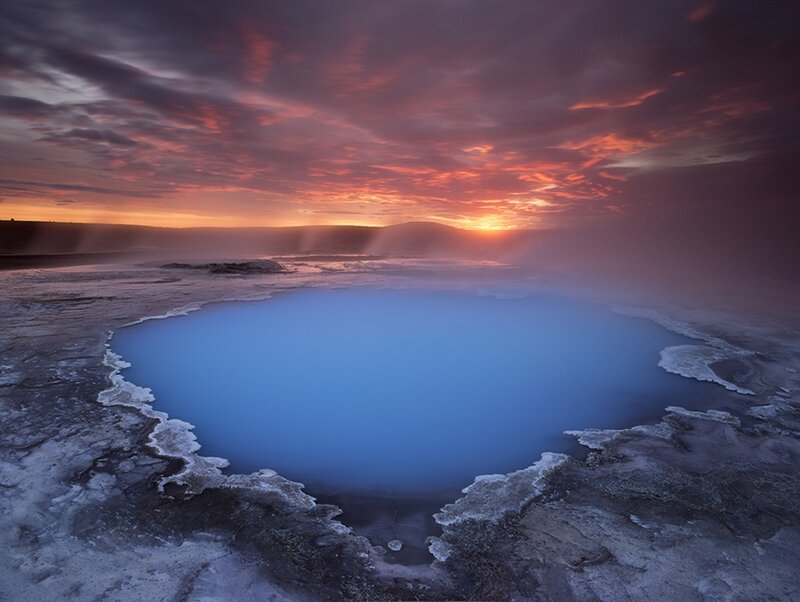 Geothermal Pool at Sunset