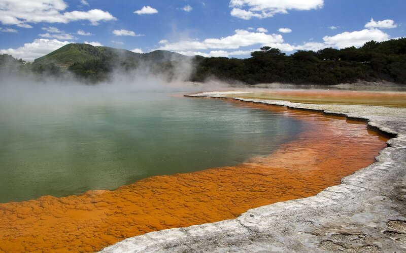 Geothermal Pool with Steam — Green