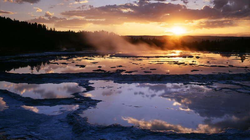 Geothermal Pools at Sunset