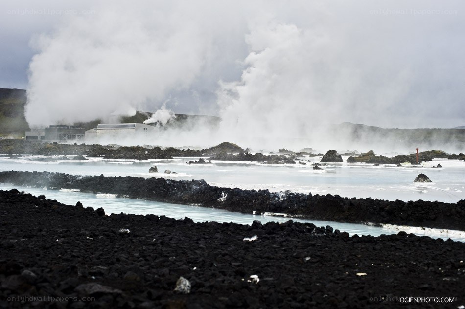 geothermal spa with steam