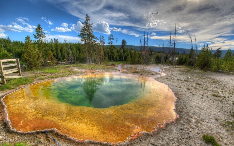 Geothermal Spring — Blue, Dramatic, Afternoon, Photograph, Forest
