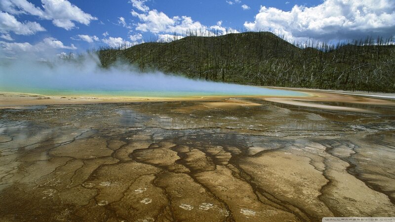 Geothermal Spring — Blue, Dramatic, Afternoon, Photograph, Steam