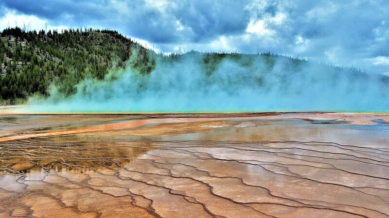 Geothermal Spring — Blue, Dramatic, Photograph, Forest