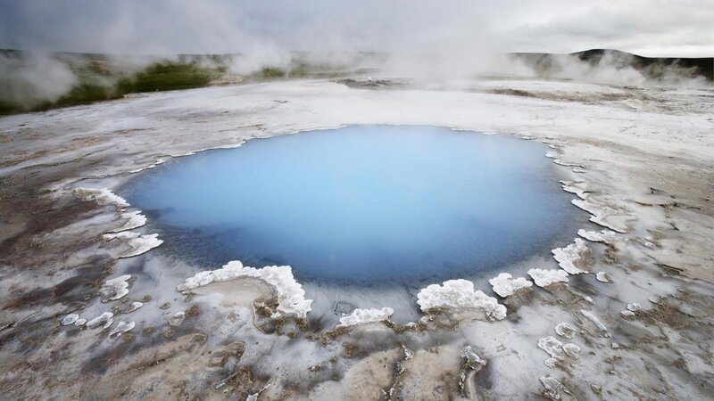 Geothermal Spring — Blue, Dramatic, Photograph, Steam