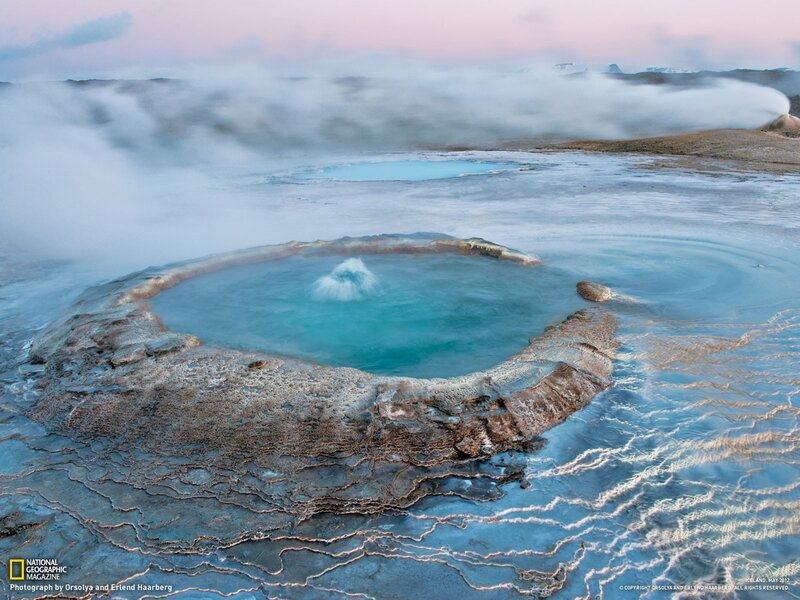 Geothermal Spring — Blue, Serene, Morning