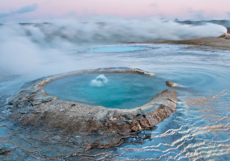 Geothermal Spring — Blue, Serene, Sunrise