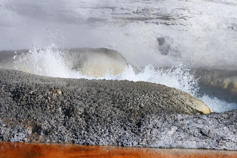 Geothermal spring eruption