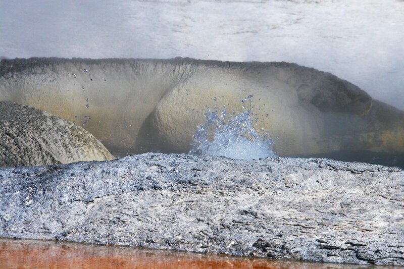geothermal spring eruption
