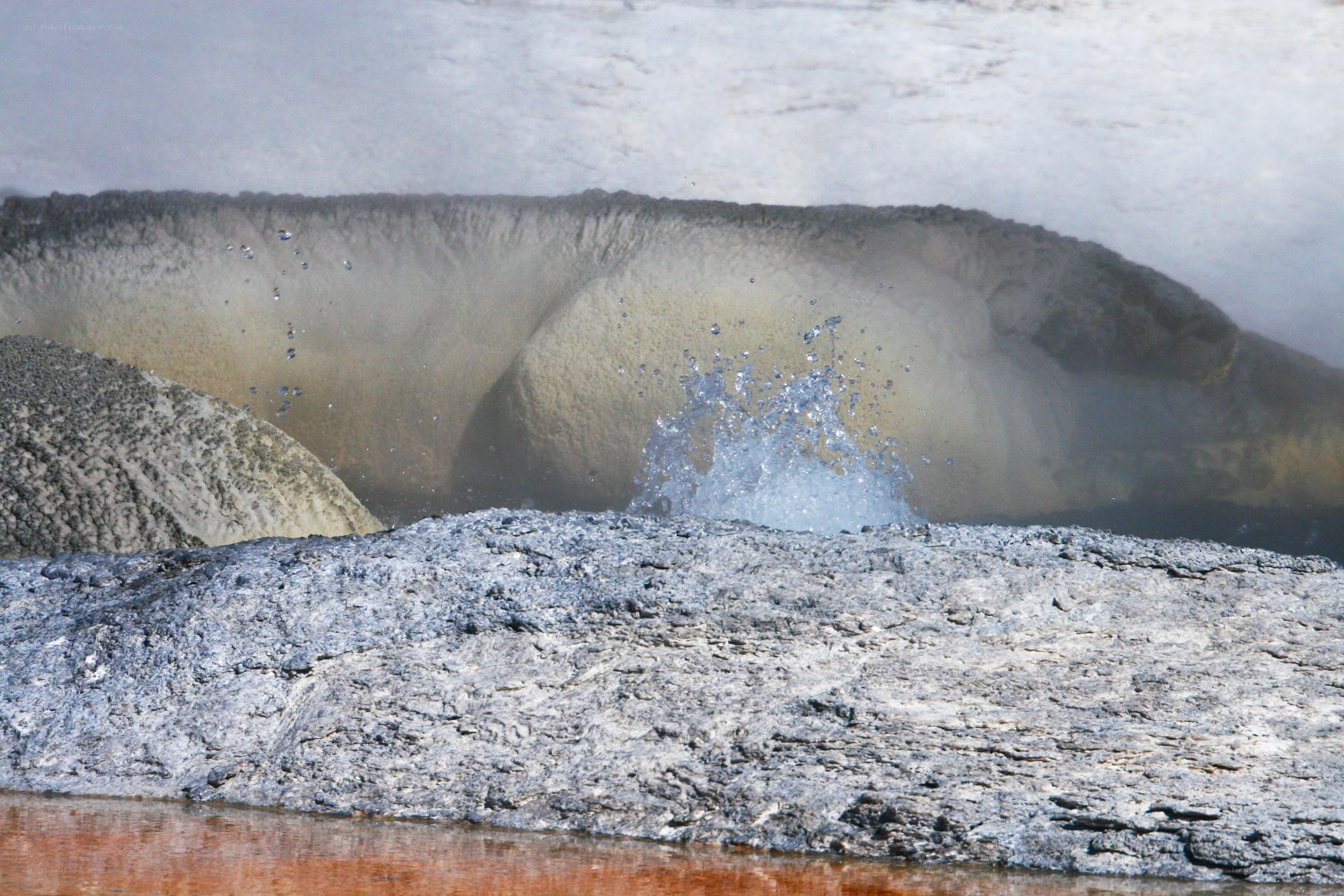 geothermal spring eruption