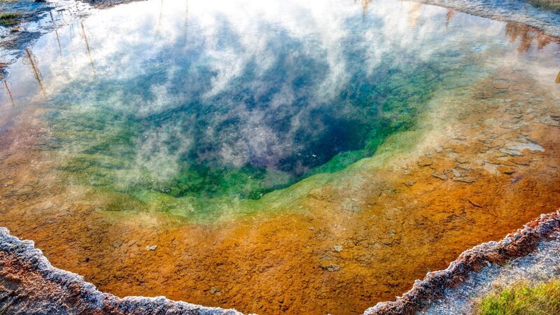 Geothermal Spring — Green, Serene, Afternoon