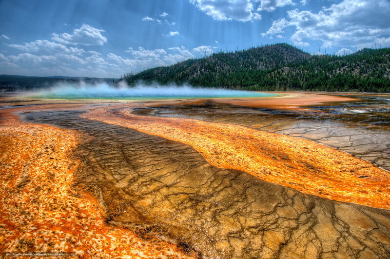 Geothermal spring landscape