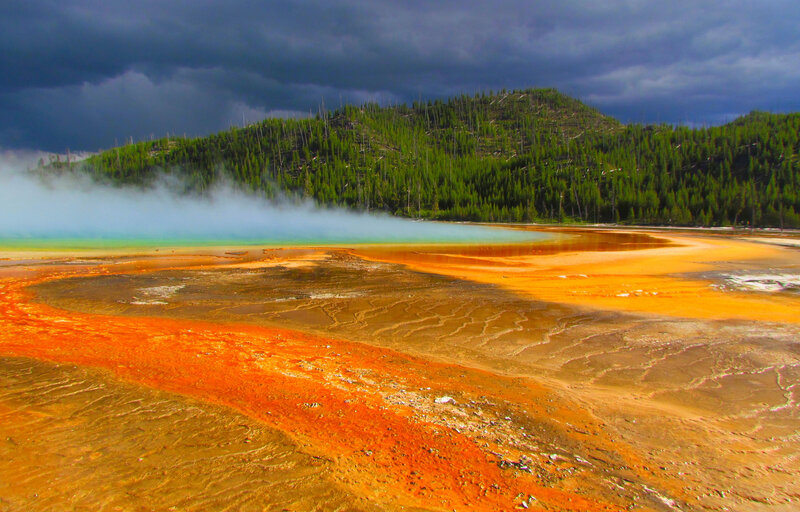 Geothermal Spring — Orange, Dramatic, Afternoon, Photograph