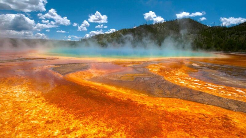 Geothermal Spring — Orange, Dramatic, Afternoon