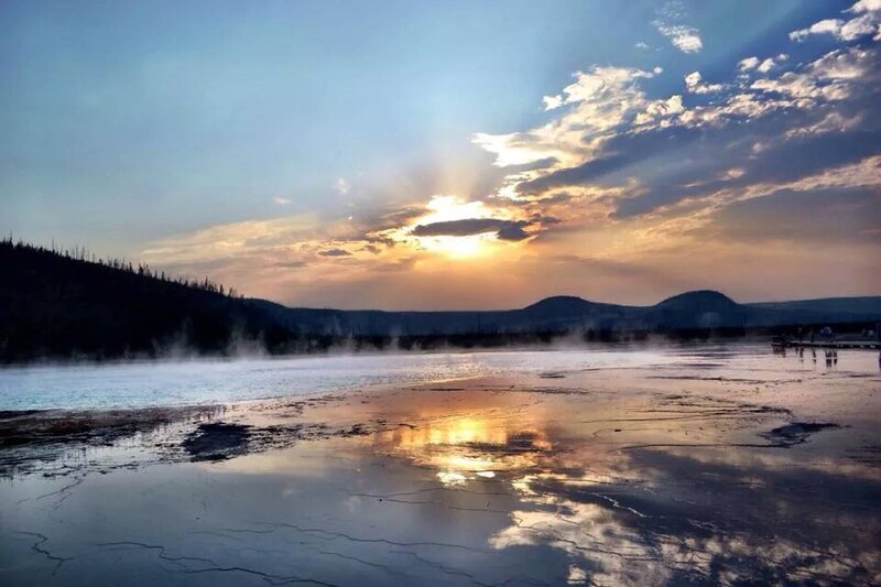 Geothermal Steam at Sunset