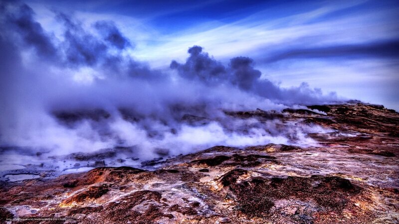 Geothermal Steam Vents — Blue, Dramatic