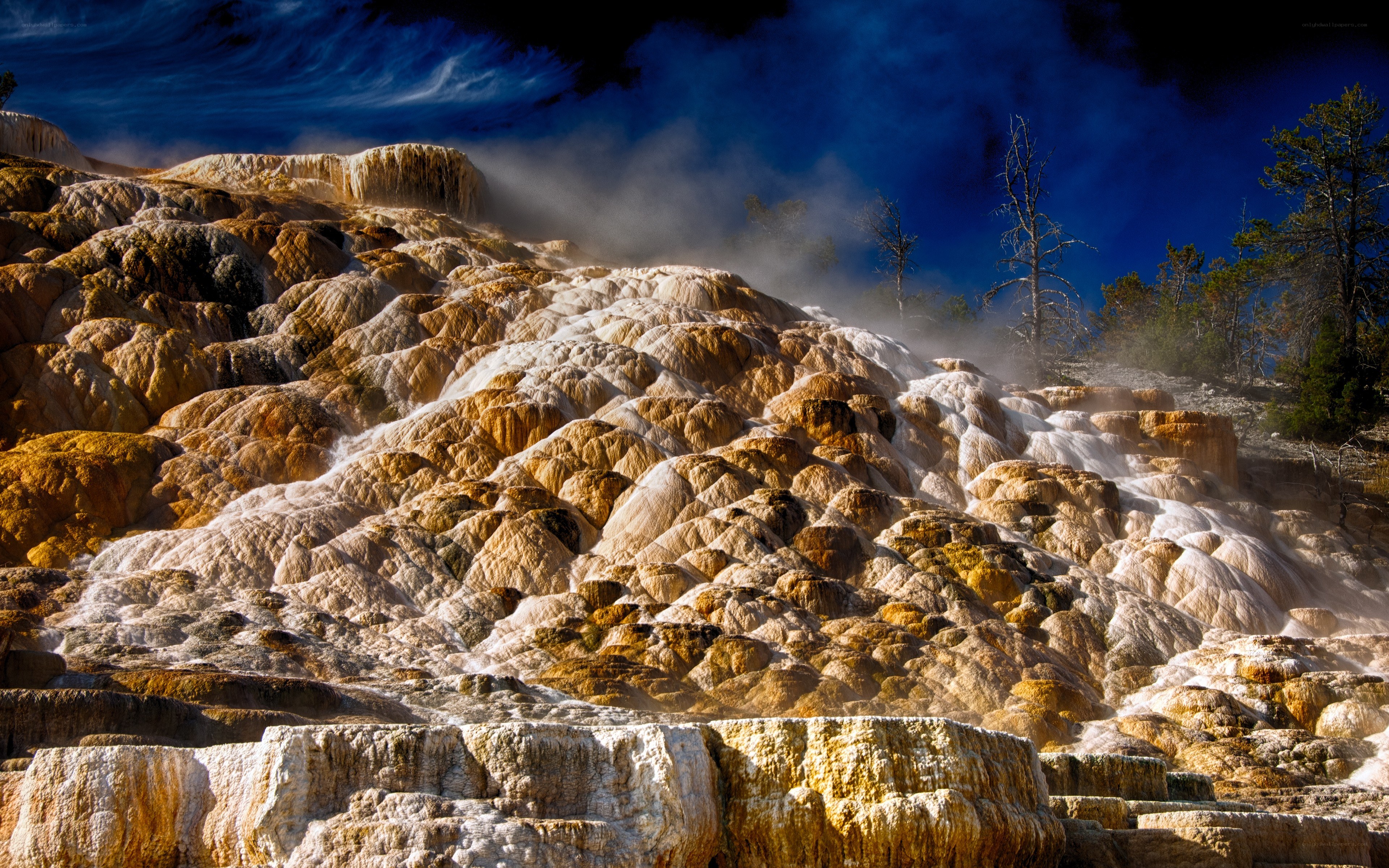 Geothermal terraces at Yellowstone