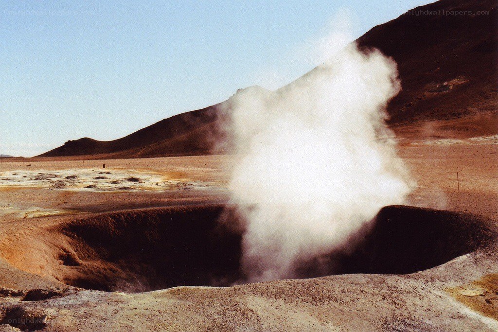 Geothermal vent in desert
