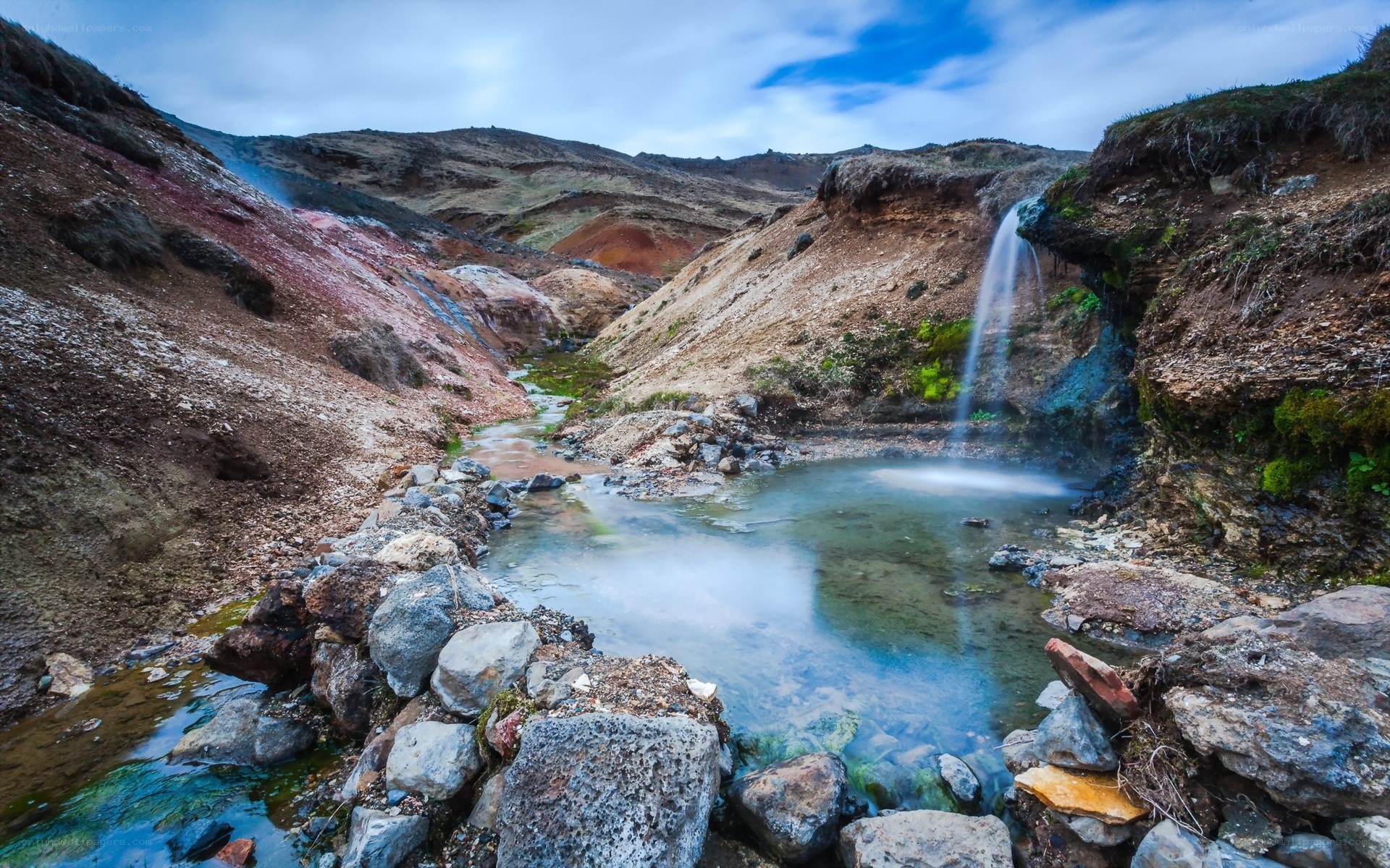 Geothermal waterfall in Iceland