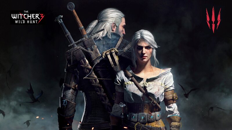 Geralt and Ciri — Black, Dramatic